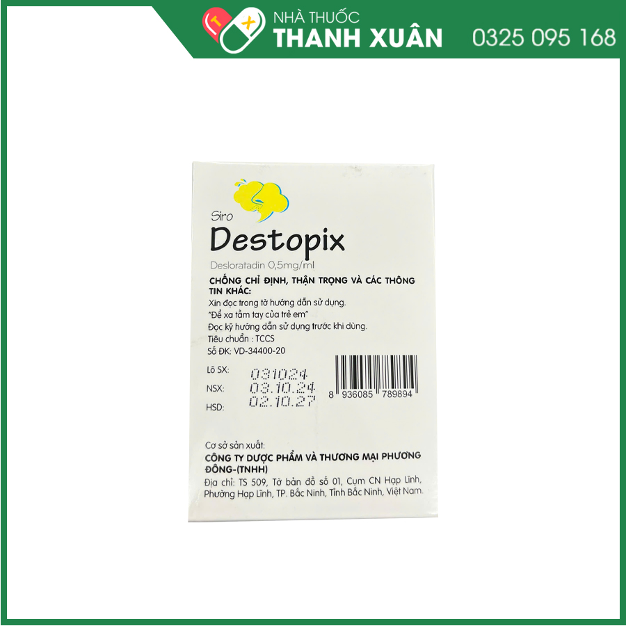 Destopix thuốc điều trị viêm mũi dị ứng, mày đay mạn tính vô căn